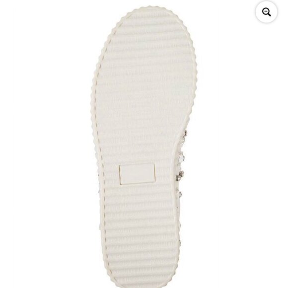 Lauren Larraine Pam White Embellished Platform Sneaker Rhinestone - Picture 5 of 7